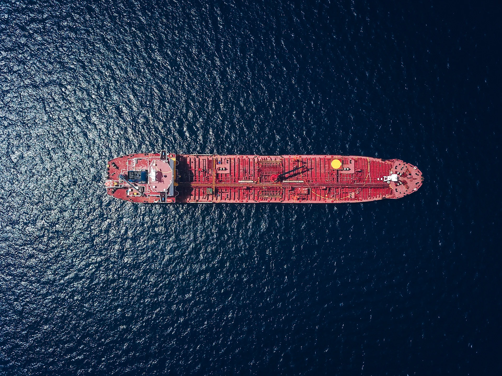 Aerial photography of tanker ship