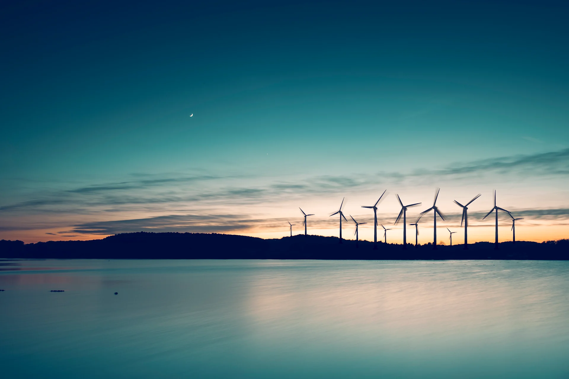 Wind Turbines at Sunset