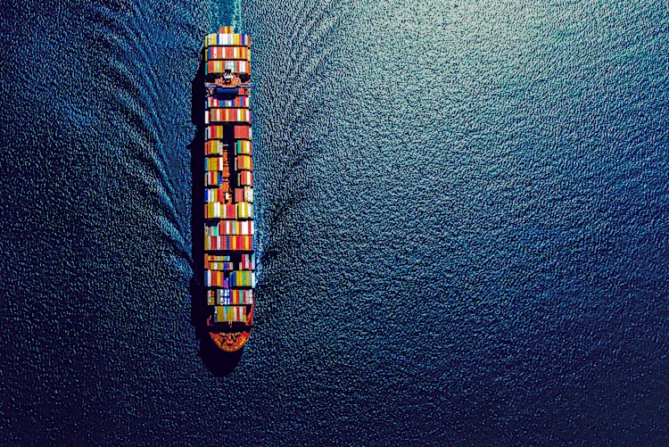 Fully Loaded Container Ship