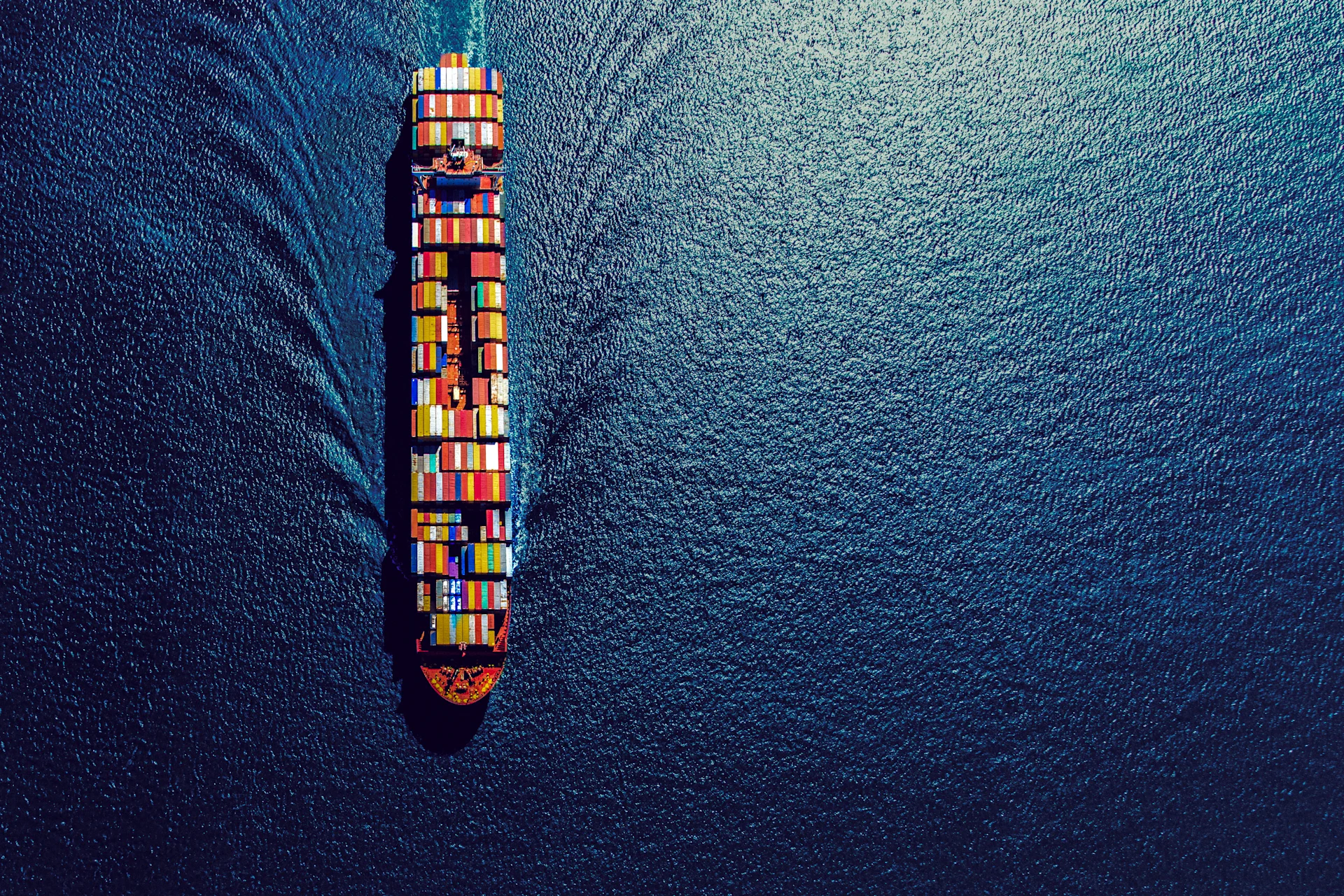 Fully Loaded Container Ship