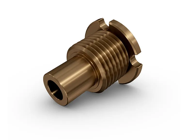 A brass grid bolt as an example for a Bossard special part