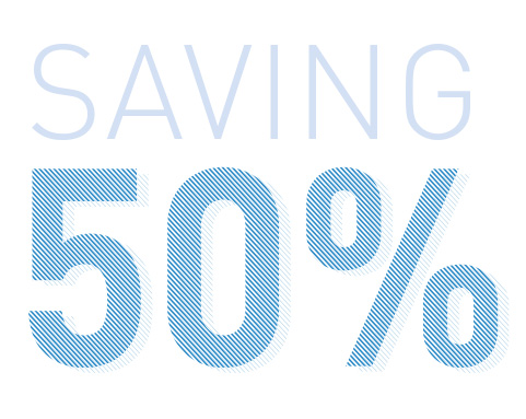 Risparmio del 50%