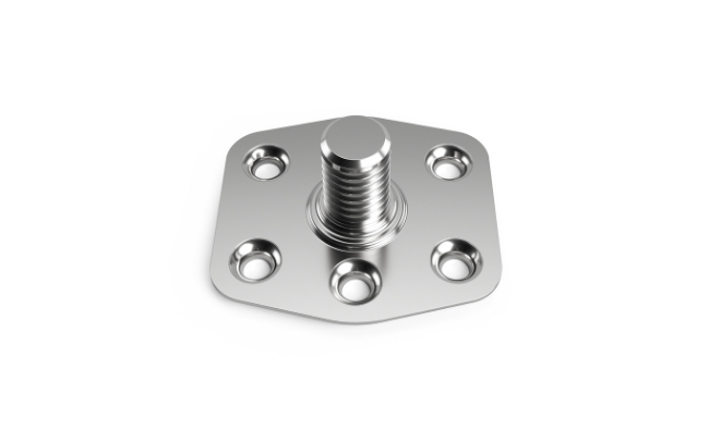 Ein Metall-MM-Welding-InWWerse-Befestiger zur sicheren Verankerung von Gewindesubstraten an thermoplastischen Materialien.