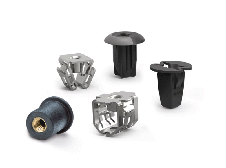 Various clips and grommets for quick and safe installations.