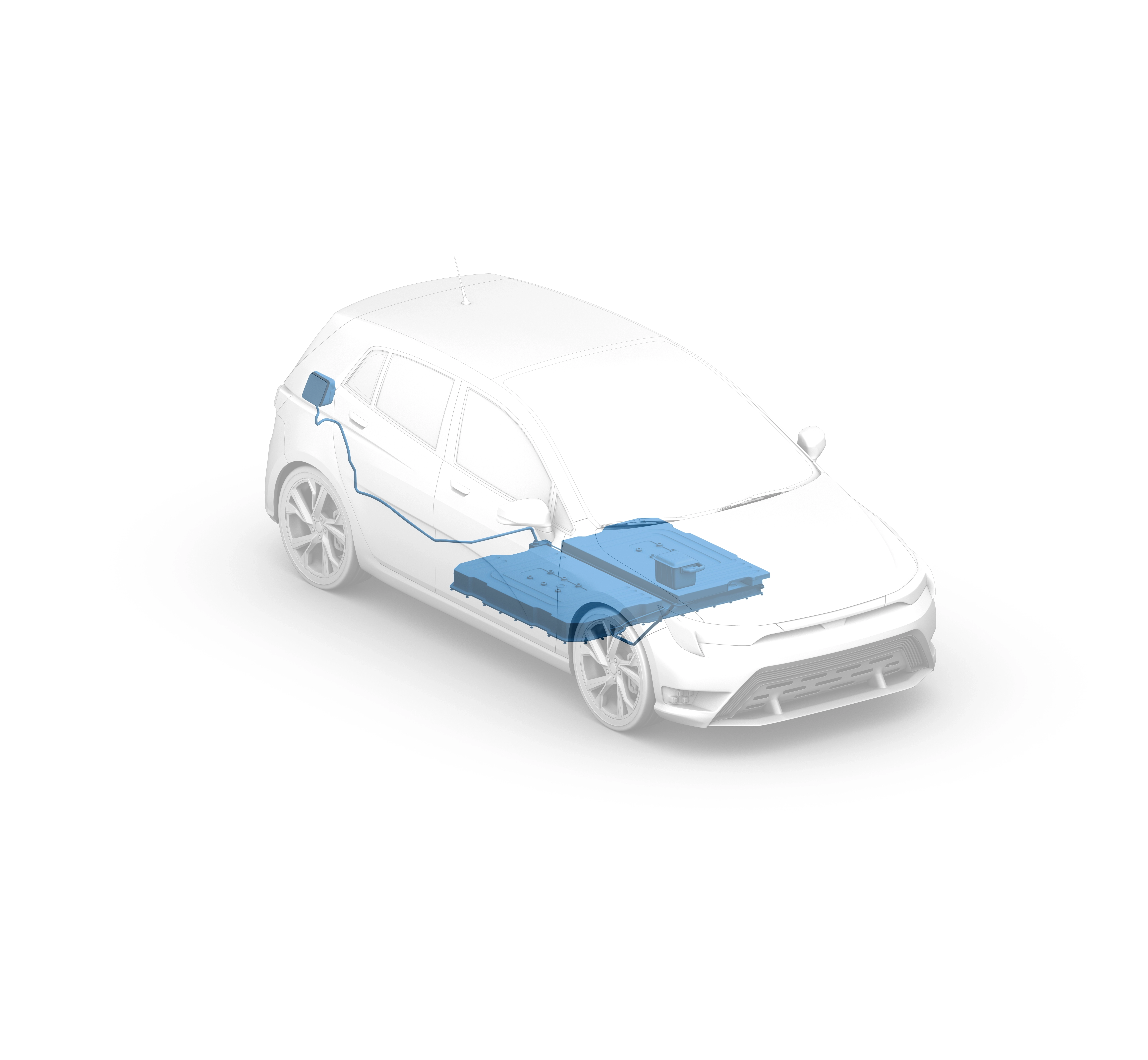 A typical electric vehicle with battery