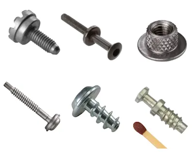 Verschiedene Sonderschrauben, darunter selbstfurchende und Einpressschrauben
