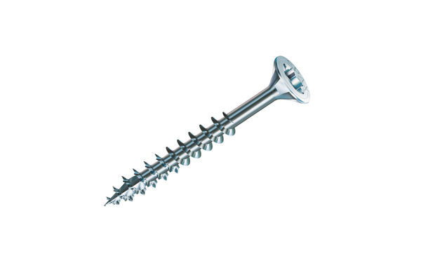 Một chiếc vít SPAX® cho kết cấu gỗ trên nền trắng.