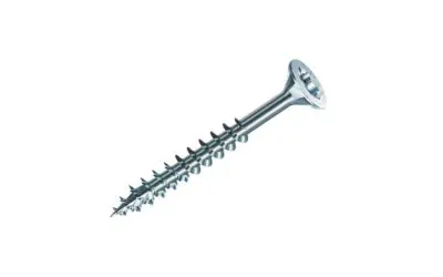 A timber construction SPAX® screw on a white background.