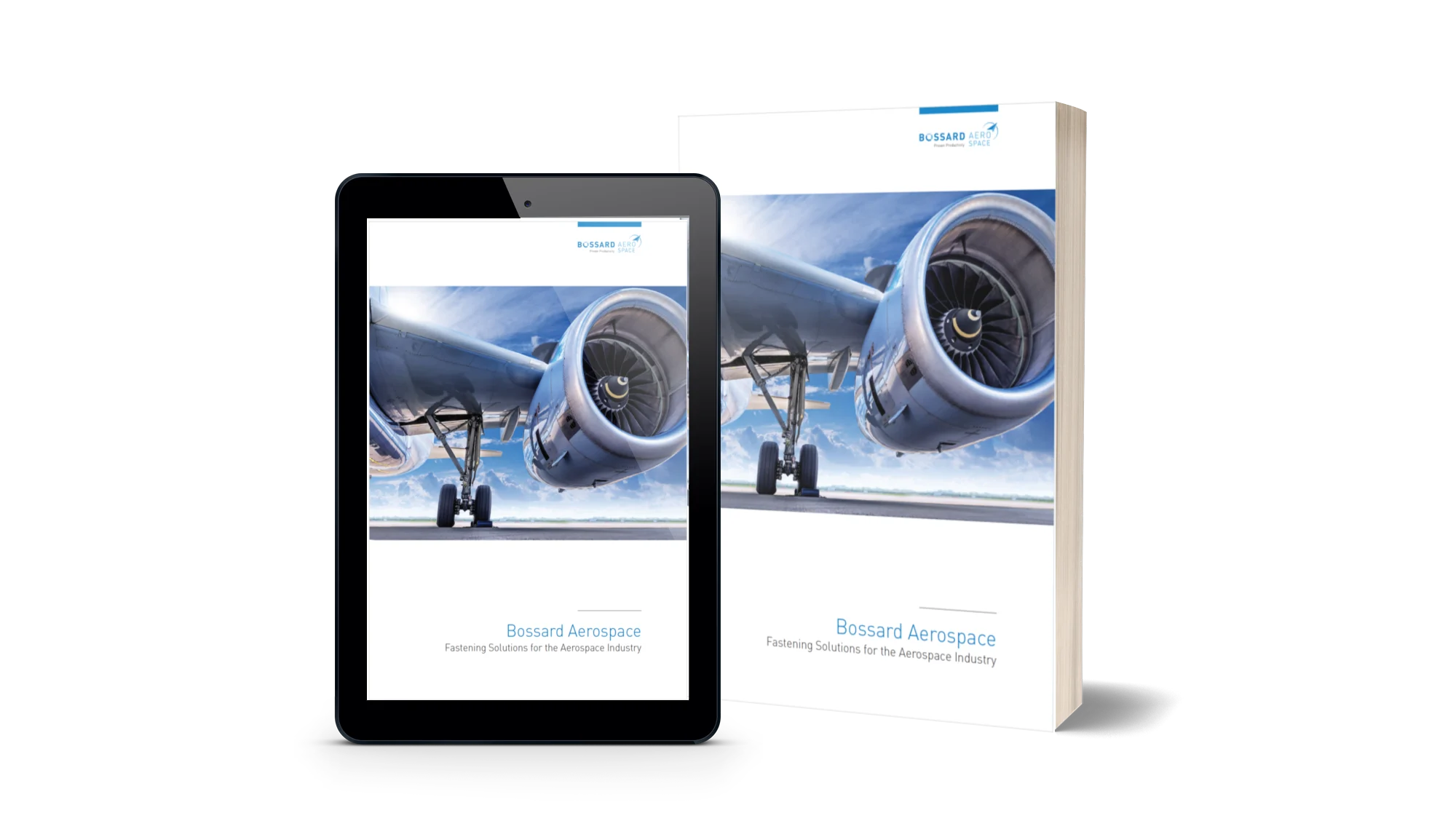 Bossard Aerospace company brochure mockup