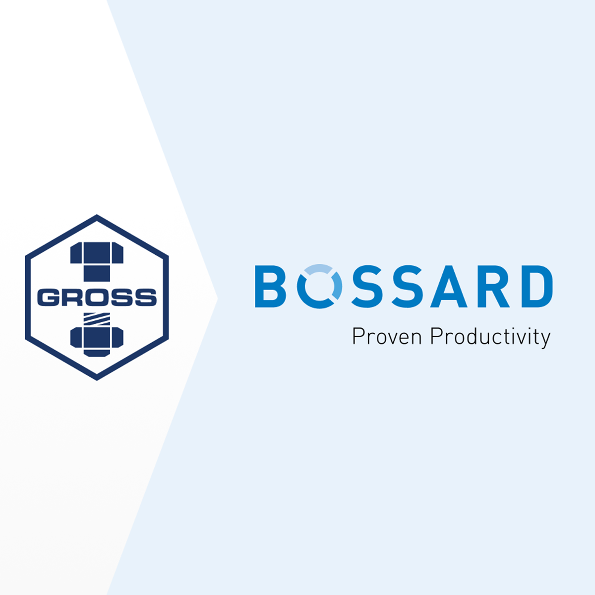 Dwa logotypy obok siebie: Ferdinand Gross i Bossard
