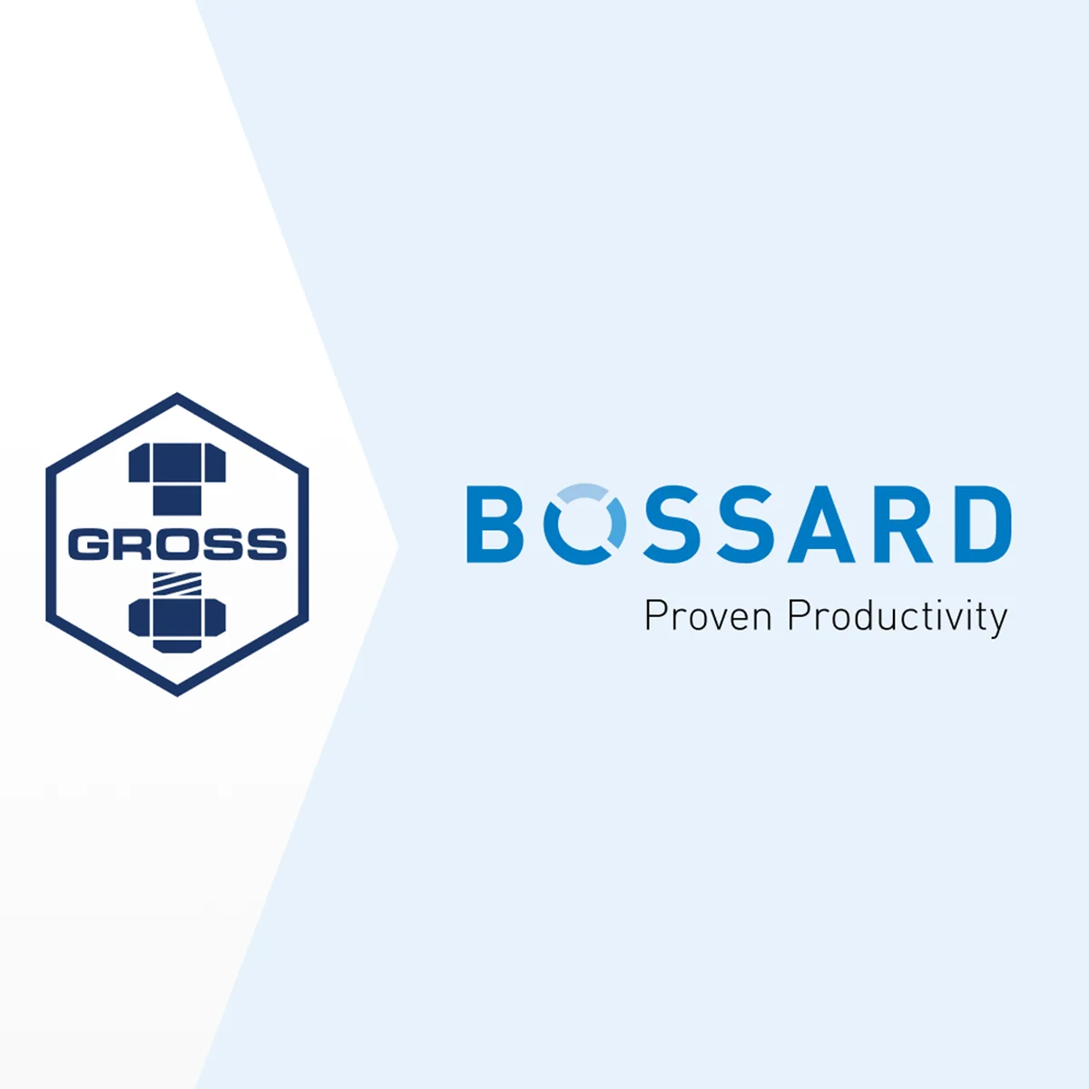 Dwa logotypy obok siebie: Ferdinand Gross i Bossard