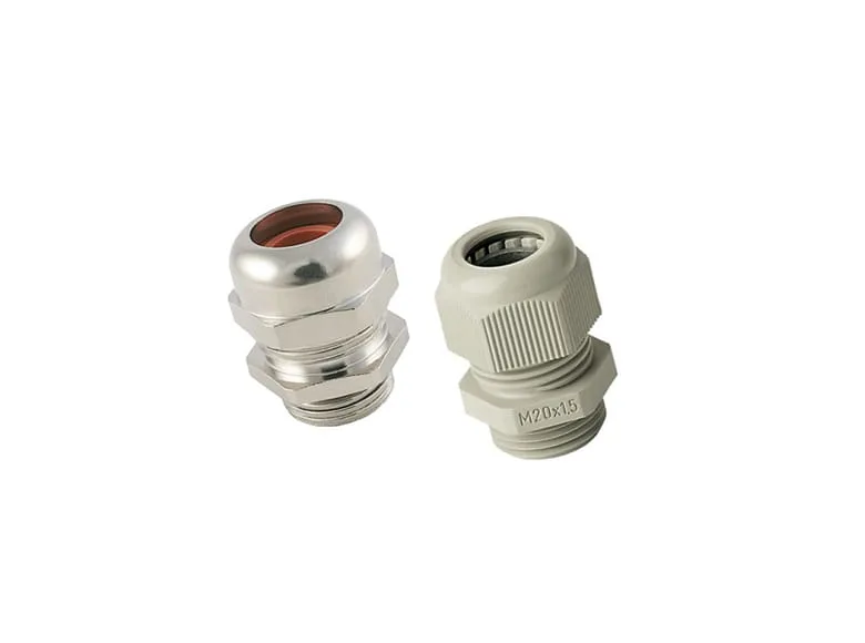 Two cable glands on a white background.