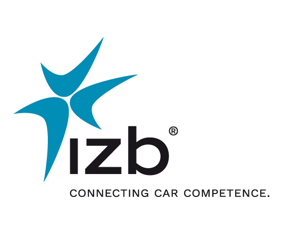 IZB logo with black text reading "izb CONNECTING CAR COMPETENCE" on white background.