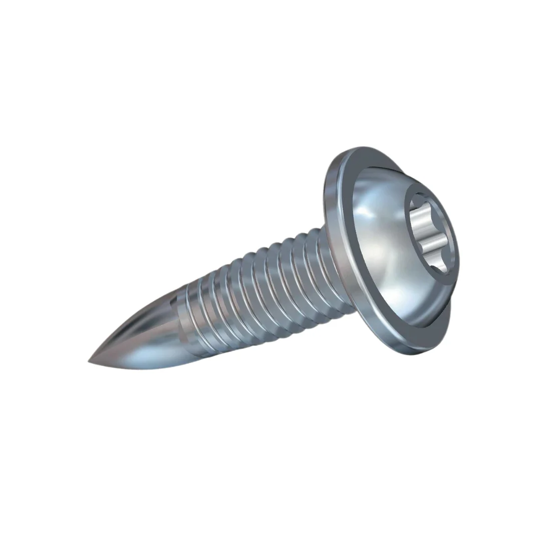 Nahaufnahme einer EJOT FDS Fliessbohrschraube für leichte Blechverbindungen.