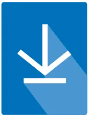 Generic download button thumbnail with blue background