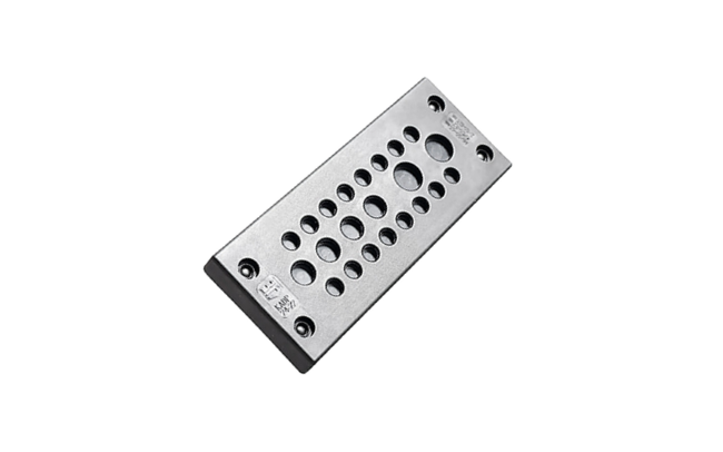A Jacob KADP cable entry plate used to insert and seal cables in enclosures, machines, and control cabinets.