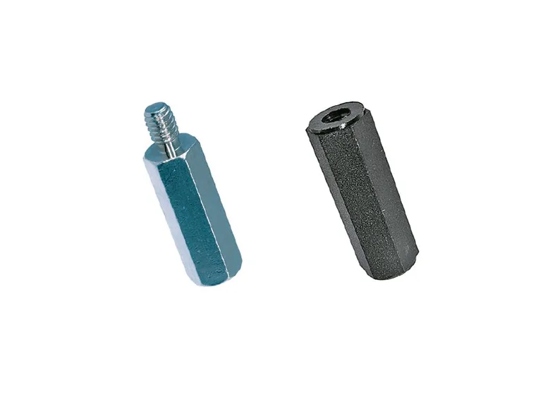 Two variants of stand offs on a white background.