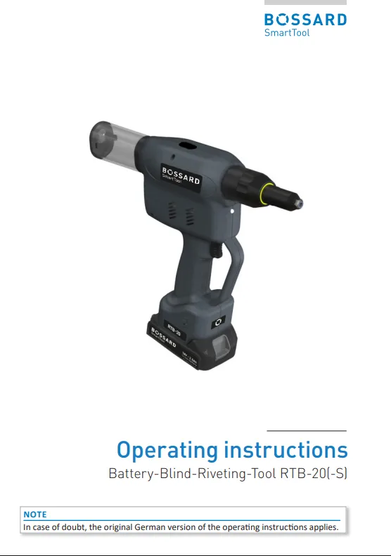 Miniatur-Bedienungsanleitung RTB-20 S