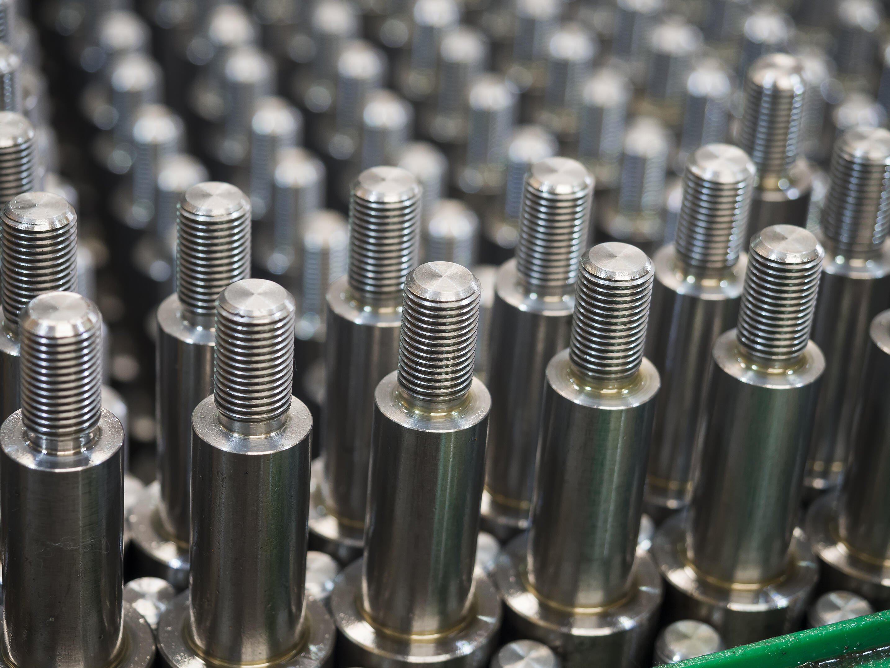 Special bolts with a long, thick shaft and a small thread.