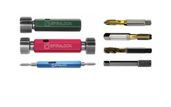 Seven various Stanley Spiralock tools on a white background.