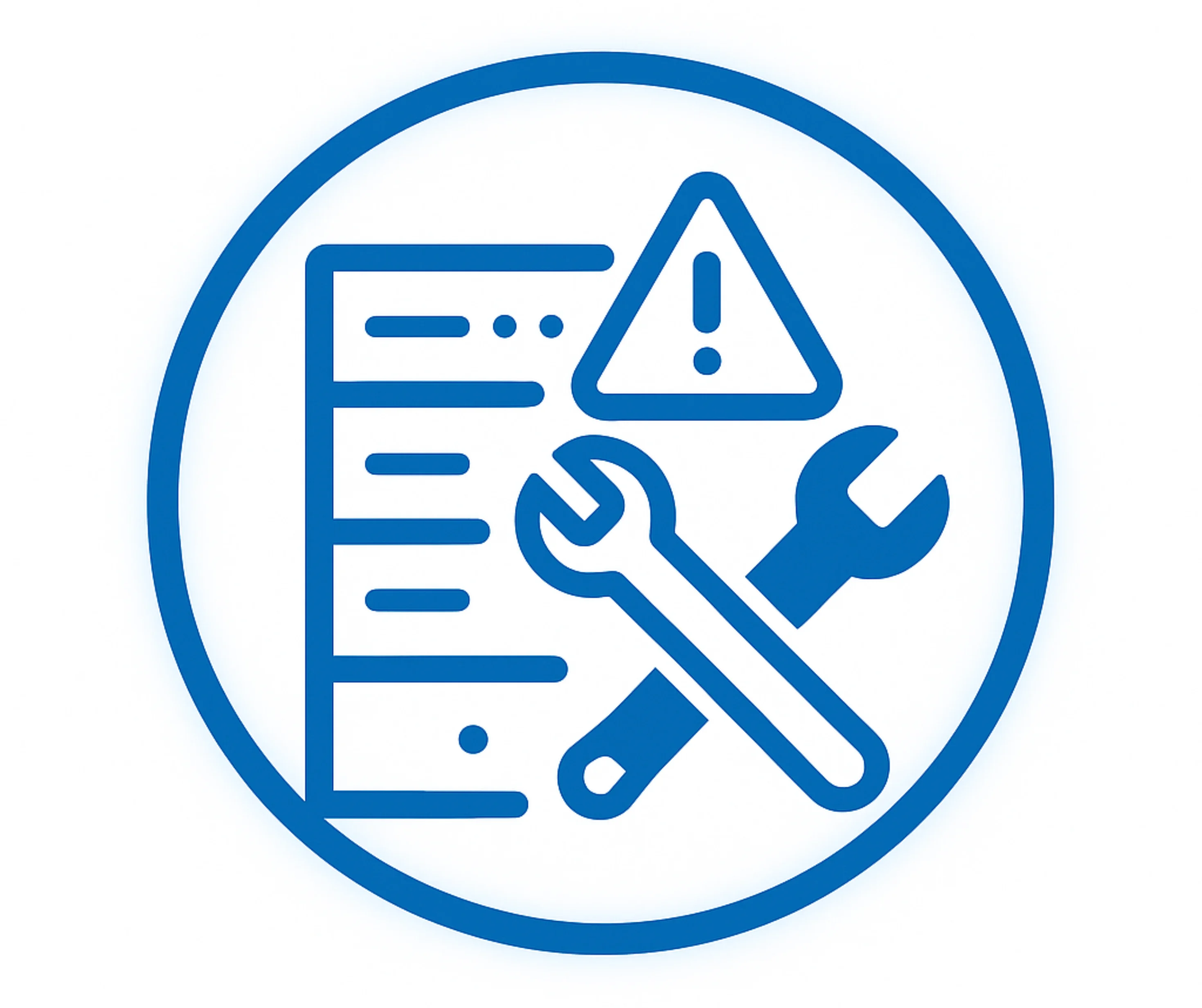 Blue maintenance and downtime icon