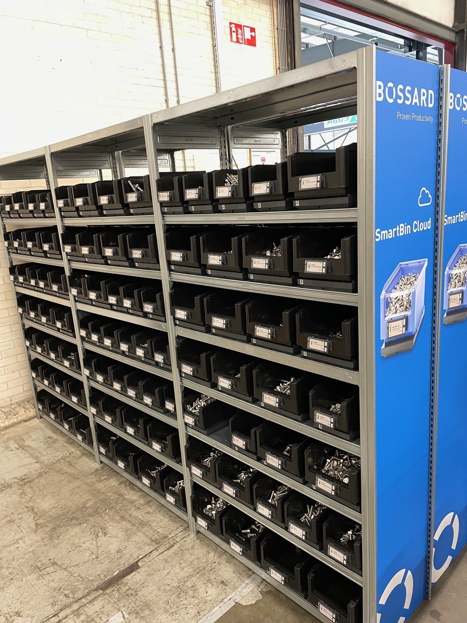 Smart Factory Logistics rack at food processing company BAADER