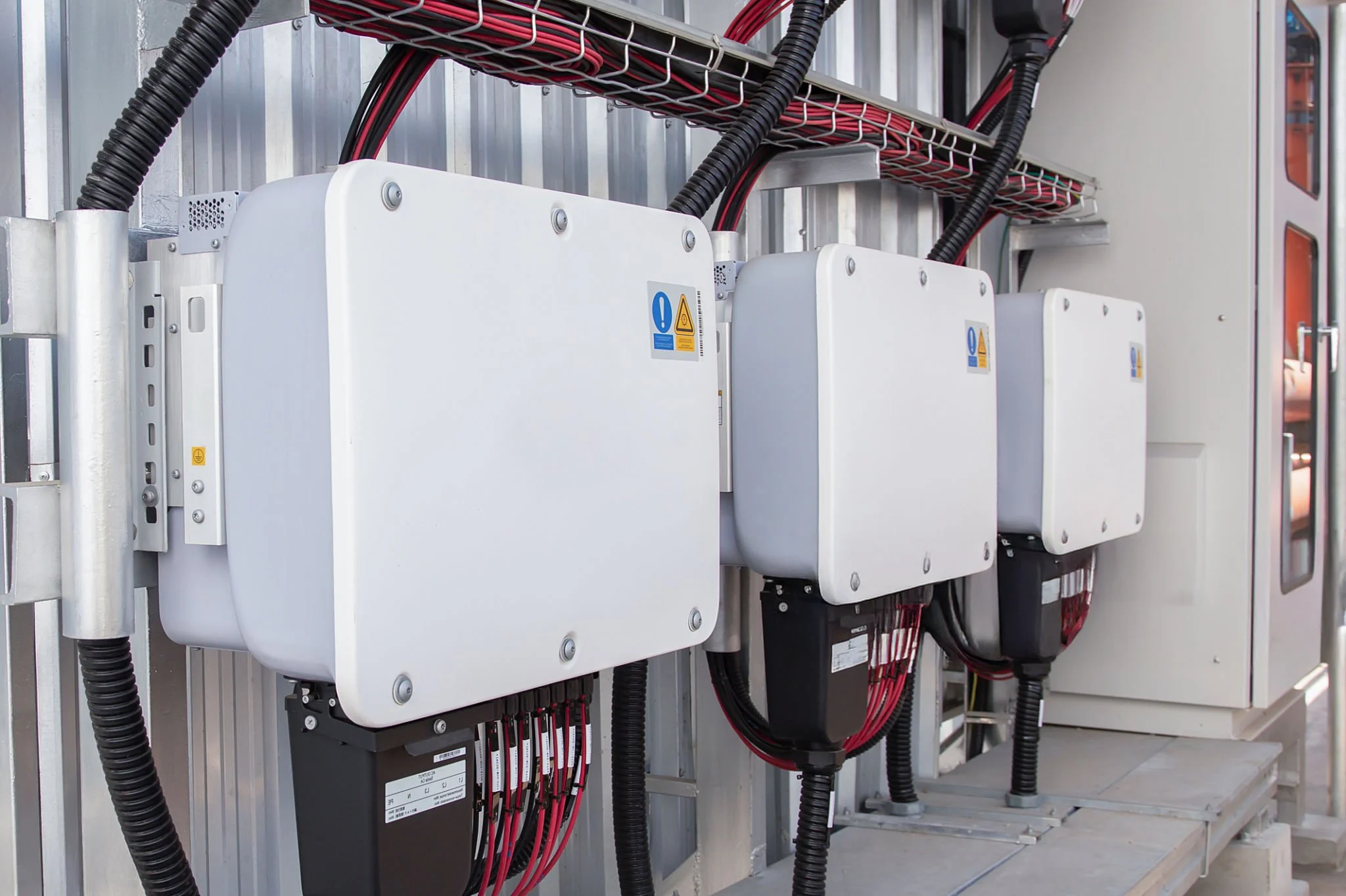 A row of standard power distribution unit