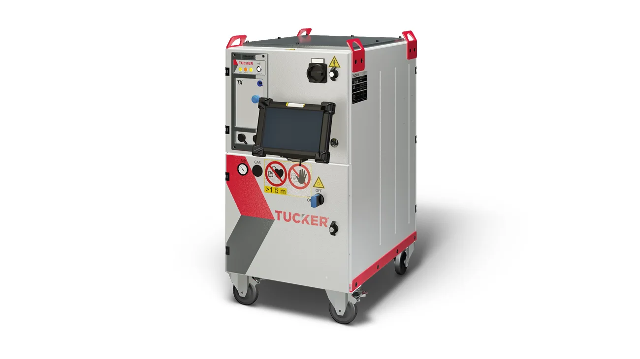 Tucker stud welding controller unit for drawn arc stud welding on white background