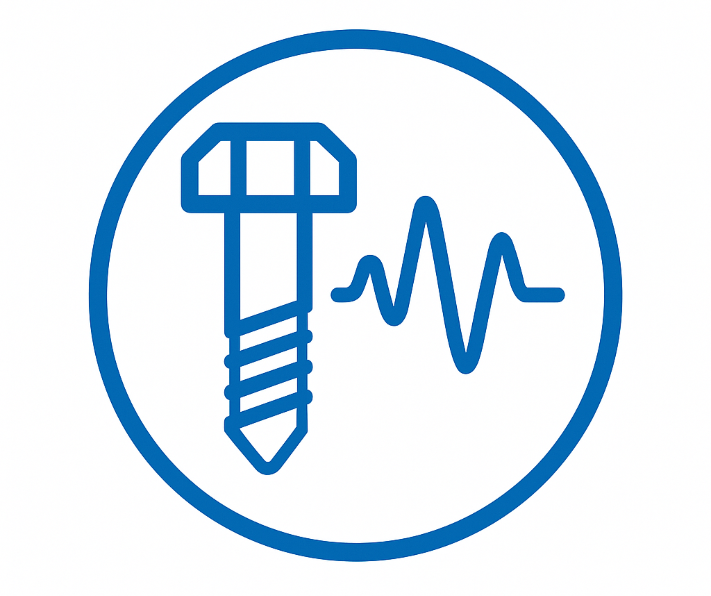 Icono azul de tensión mecánica