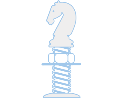 Chess knight and a fastening element composition