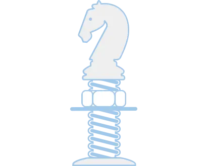 Chess knight and a fastening element composition