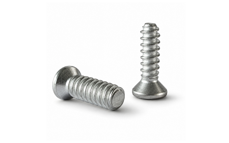 Two Tucker aluminum welding studs on white background