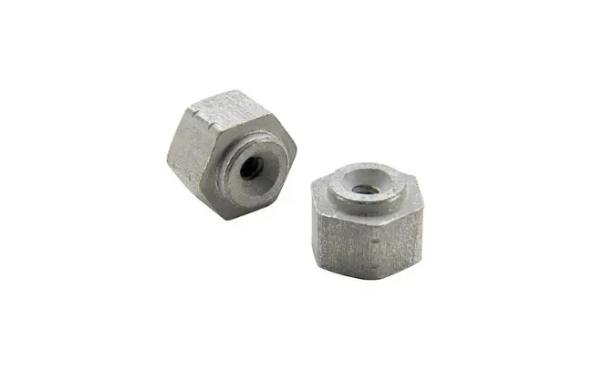 Two SMTSO™ microPEM® Surface Mount Fasteners intended for PCBs on white background