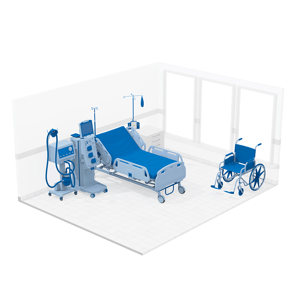 Chirurgische en therapie apparatuur in een intensive care eenheid