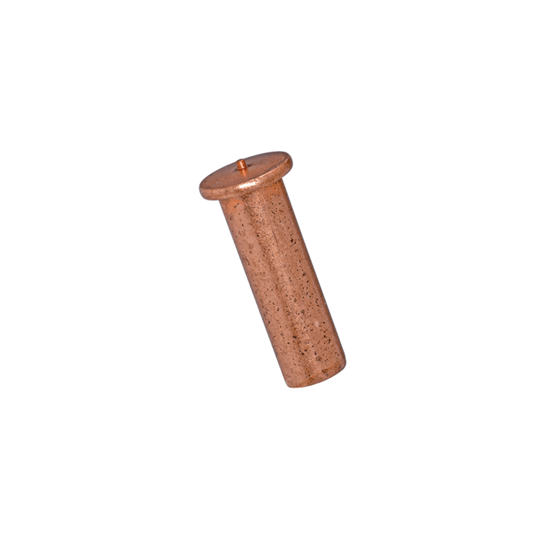 A Fasteks Welko weld bush tip ignition, with internal thread on a white background.