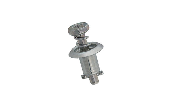 Un Camloc metal quick release fastener sur fond blanc