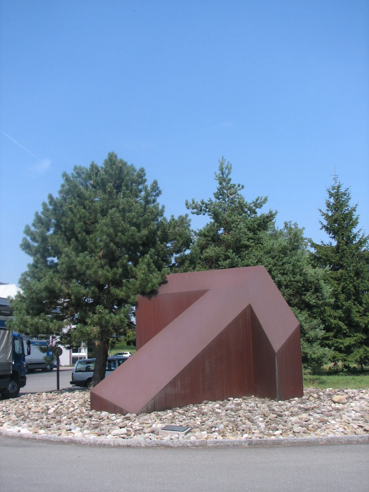 Arrow sculpture near Bossard Company building in Zug, Switzerland