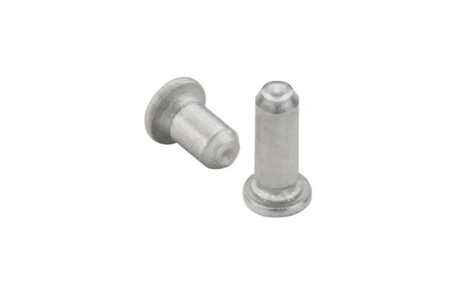 Two type MPP™ microPEM® Pins ideal for compact electronic assemblies on white background