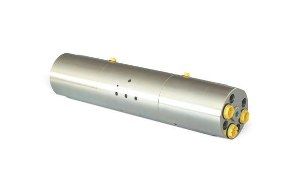 A miniBOOSTER Two-Media Pressure Intensifier of the HC6D2 Series on white background