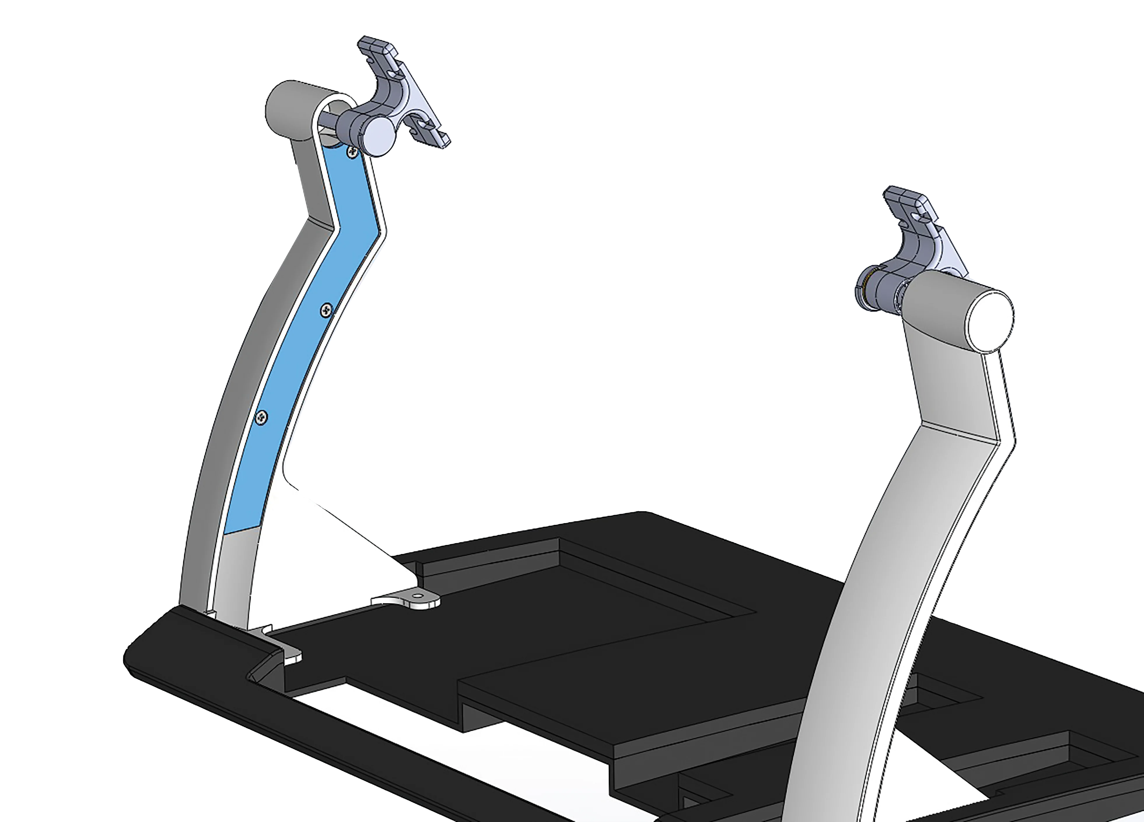 Drawing of a display mount solution for a pharmacy point-of-sale system
