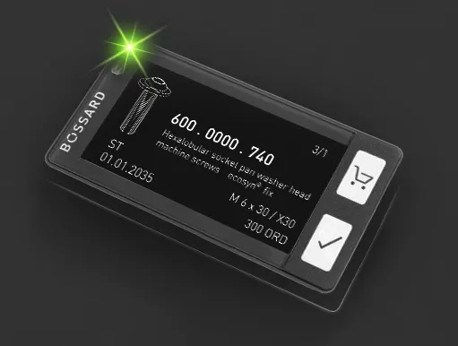 SmartLabel Cloud con pantalla negra y luz intermitente