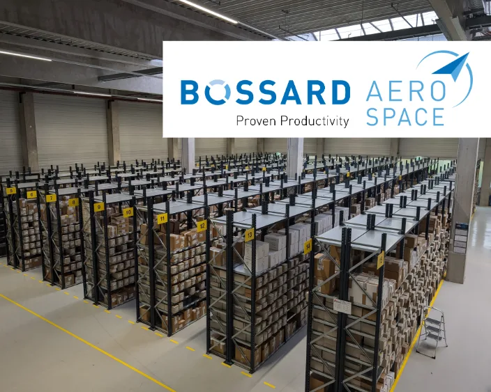 Bossard Aerospace Munich Warehouse with logo