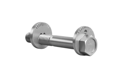 A sliver cambolt on a white background