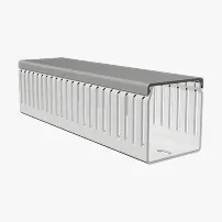 illustration af låg til en kabelkanal ovenpå bunden af en kabelkanal