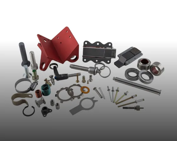 Eine Sammlung von Standardteilen für die Luft- und Raumfahrt mit Farbverlauf