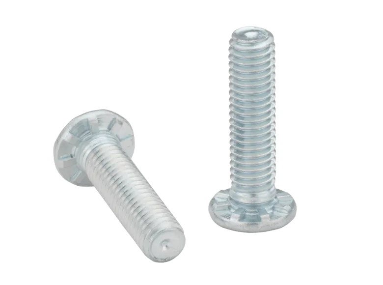 Two clinching-fasteners on a white background.