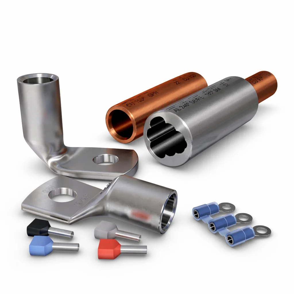 udvalg af kabelsko og terminaler