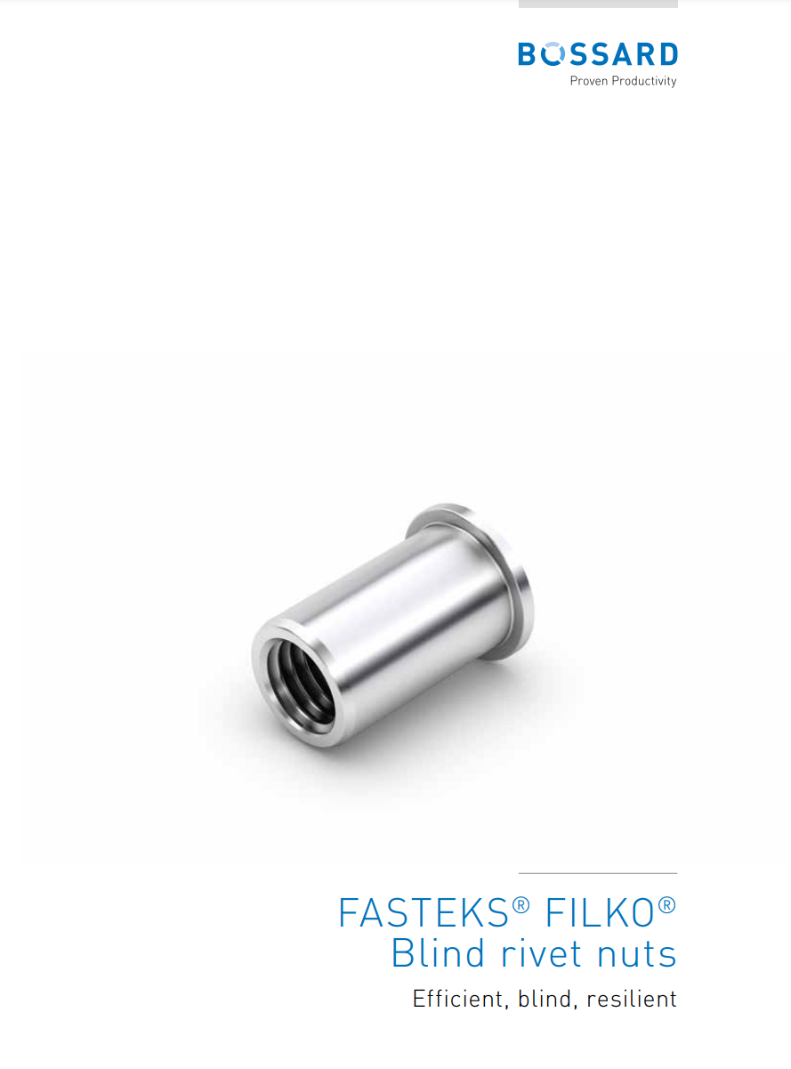 Brochure dei rivetti tubolari filettati Fasteks Filko