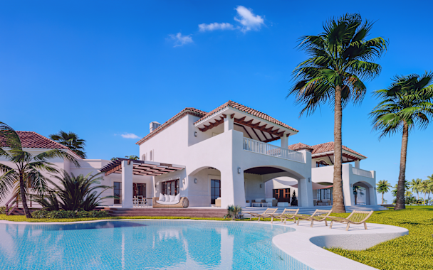 sunny villa with pool