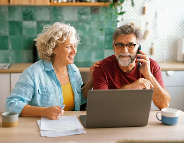 Couple at a laptop